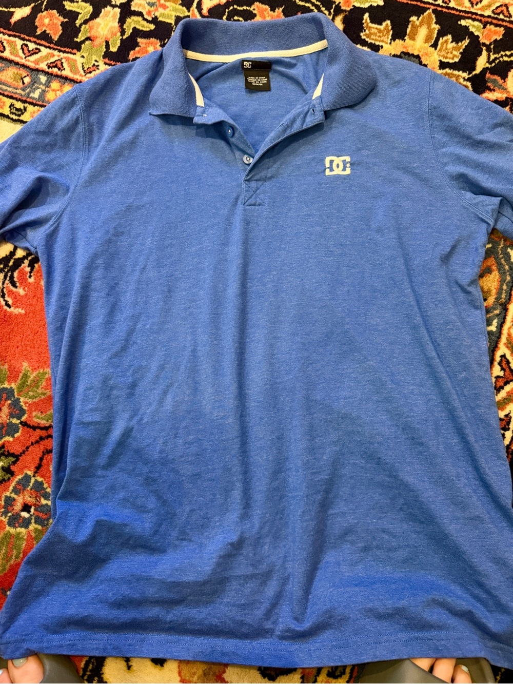 DC Shoes Men’s Short Sleeve Polo Shirt - Heather Blue - Medium